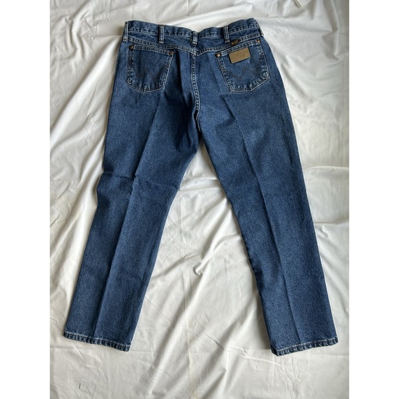Wrangler 13MWZPW Cowboy Cut Original Fit Jeans 36x32 Dark Wash Stretch - Picture 2 of 5